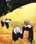 Emile Bernard The Harvest(Breton Landscape) oil on canvas